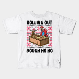 Foodie Gifts Food Coma Ugly Christmas Pun Santa Claus Kids T-Shirt